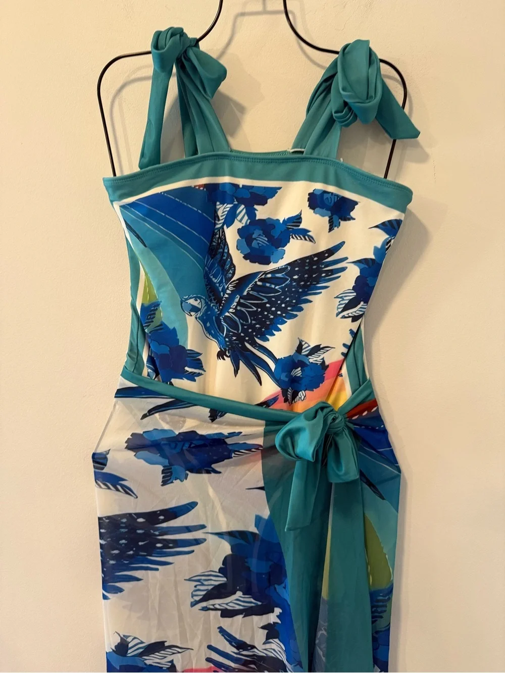 Blue Printed SwimSuit With Pareo Size Large #Lux-Swim-C